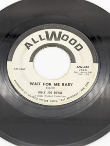 Promo 45 rpm BILLY JOE ROYAL Allwood AW-401 If it wasn't for a woman / Wait - Picture 1 of 4