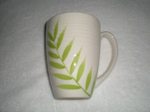 Home Ipanema Cup Mug Lime Green Leaves Turquoise White Discontinued Target - Picture 1 of 4