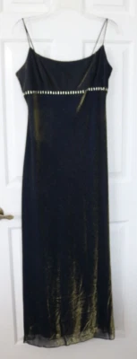 Vestido Junior Baile de graduación Dorado Metálico Brillos Estrás Talla 11/12 Blondie Nites Foto 1 de 4