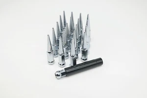 20 Chrome 4.5" Spline 14x1.5 Spike Lug Nut Fit Charger Challenger Magnum & 300 - Picture 1 of 2