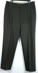 Hiltl Wool Blend Trousers 34 x 30 Heather Brown Flat Front Casual Dress Pants - Picture 1 of 8