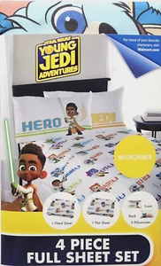 Star Wars Young Jedi Adventures Kids 4-Piece Full Sheet Set, Microfiber/New - Picture 1 of 4