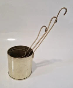Brass Antique Vintage Rum Measures Ladles Engraved Bar Pub Set 3 Hanging - Picture 1 of 23