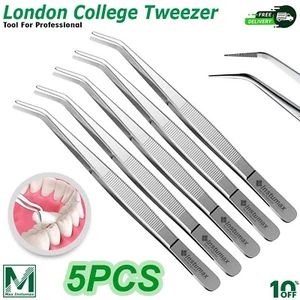 5Pcs Dental London College Tweezer 16cm Serrated Tip Cotton & Dressing Forceps - Picture 1 of 4