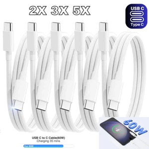 60W USB-C to USB C Cable Fast Charger PD Cord For iPhone 15 iPad Pro Samsung Lot - Picture 1 of 7