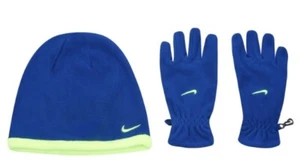 Nike Baby Handschuh Mütze Winter Set Blau Gelb Größe 6- 9 Monate Neu - Bild 1 von 1