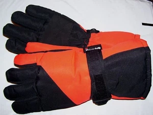 THINSULATE Athletech Medium Gloves Black & Orange Adjustable Wrist Straps - Picture 1 of 7
