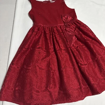 Emily West GIRLS Red Lace Party Dress With Sequins- EMILY WEST~SZ 10 - Image 1 of 4