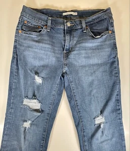 Pantalones Levi's Jeans Para Mujer 28 Azul Denim Boyfriend 30x25 Pierna Cónica Desgastados - Imagen 1 de 7