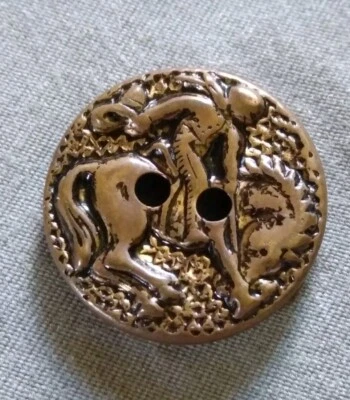 Vintage Ornate Cowboy Metal Button. - Image 1 of 4
