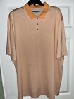 Roundtree Yorke Performance Short Sleeve Polo Shirt Size XLT Tall Striped Flaw