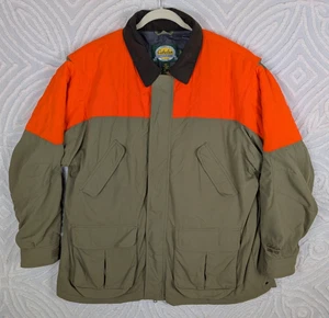 Cabela’s Gore-Tex Hunting Jacket Blaze Orange Lined Coat Game Pouch Mens 2XL EUC - Picture 1 of 18