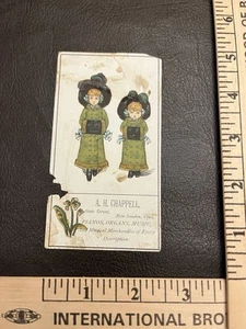A.H. Chappell Piano & Organ Store New London, Conn. Victorian Era Trade Card - Bild 1 von 2