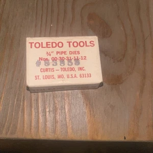 Toledo No 00-30-31-11-12. 3/4” NPT Pipe Dies - Picture 1 of 4