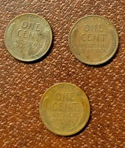 Lot of (3) Wheat Pennies Abraham Lincoln 1924, 1937, 1956 - Bild 1 von 1