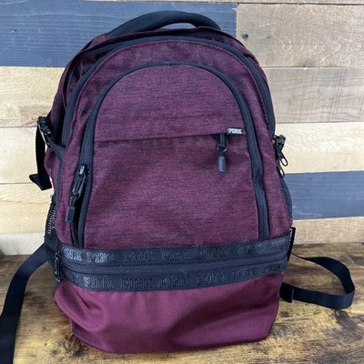 Victoria's Secret ROSA Marl Granate Mochila Colegial Gimnasio Escuela Bolso Tamaño Completo Foto 1 de 4