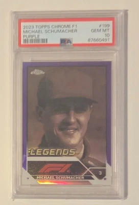 2023 Topps Chrome F1 Legends - Michael Schumacher púrpura PSA 10 181/399 Foto 1 de 2