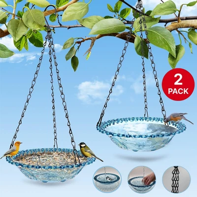 Подвесные ванны для птиц кормушки для птиц синие для улицы чаша для воды легкая очистка упаковка 2 шт. - Изображение 1 из 4