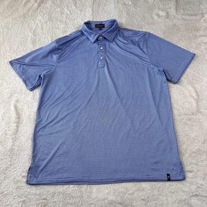 RAFTER C Pearl Snap Poloshirt Herren Large Blau Geometrisch Performance Stretch - Bild 1 von 11