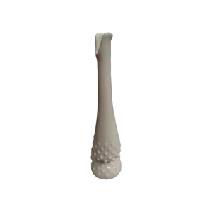 Vintage Hobnail Milchglas Rosenknospe mit Fuß geschwungene Glasvase 9 1/2" weiß - Bild 1 von 4