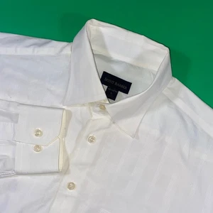 Scott Barber langärmliges Button-Down-Hemd für Herren weiß 100 % Baumwolle - Bild 1 von 6