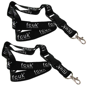 ID Holder Lanyard FCUK Travel Accessory Neck Strap Badge Mobile Clip Set of Two - Picture 1 of 1