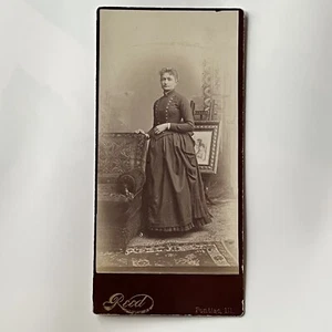 Fotografia antica cartolina armadio bella giovane donna grande vestito Pontiac IL - Foto 1 di 10