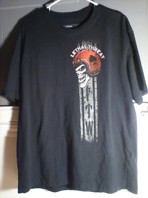 Camiseta negra de manga corta Lethal Threat Forever Two Wheels para hombre talla L #C6 Foto 1 de 4