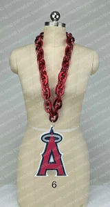 New MLB LOS ANGELES ANGELS RED Jumbo Big Fan Chain Necklace Foam MI USA - Picture 1 of 3