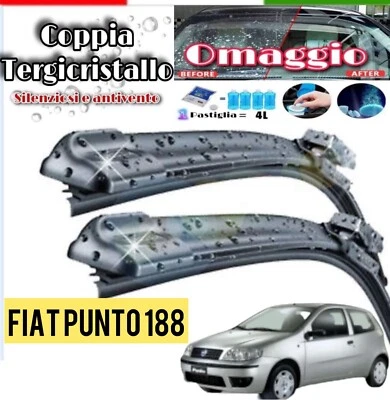 Kit 2 Spazzole Tergicristallo Per Fiat Punto 188 Flat Anteriori 530+450 mm - Immagine 1 di 4
