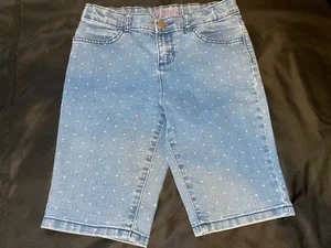 ^CHILDREN'S PLACE  size 10 girls CAPRI  DENIM DOTTED PANTS      pre-owned - Picture 1 of 4