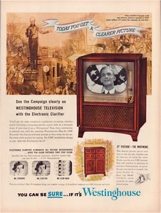Printanzeige Westinghouse Fernsehen TV 1952 ganzseitige große Zeitschrift 10,5"x13,5" - Bild 1 von 1