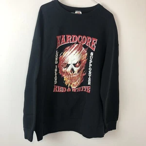 Felpa Vintage Hells Angels Supporto Rosso & Bianco Locale 81 Biker Long Island - Foto 1 di 6