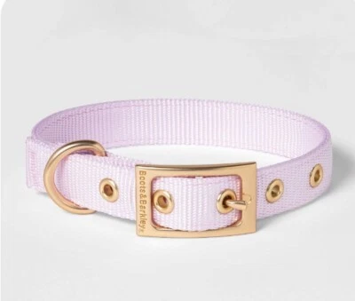 Металлическая пряжка Boots & Barkley с регулируемым однотонным нейлоновым собачьим ошейником -маленькая сиреневая - Изображение 1 из 2