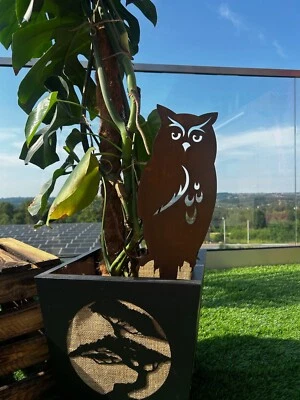 Gartenstecker Eule Kautz Metall Rost Gartendeko Edelrost rostige Deko Garten - Bild 1 von 3