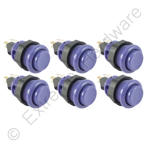 6 x Suzo Happ Ultimate 28 mm runde Arcade Tasten & Mikroschalter (lila) - MAME - Bild 1 von 2