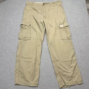 Levis Mens Khaki Cargo Pants Loose Straight Flat Front Tan Relaxed Baggy W38 L32 - Picture 1 of 15