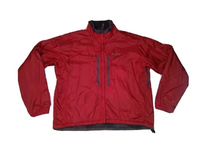 JAQUETA FEMININA MARMOTA GRANDE VERMELHA NYLON/LÃ FORRADA MACIA CASACO ABERTURAS DE BRAÇO - Imagem 1 de 4