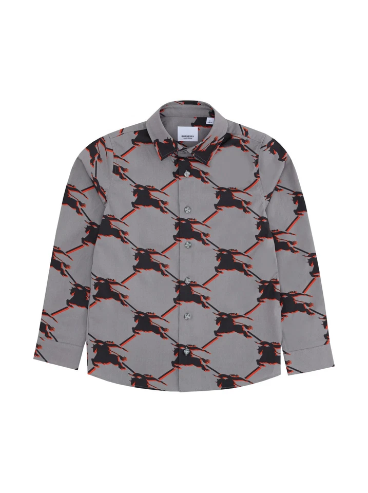 Camisa Burberry Boys Gris Caballo Monograma Manga Larga Abotonada 8 Foto 1 de 1