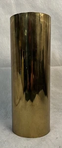 Villedieu France Brass & Copper Modernist Cylinder Vase Goar 11” Tall Vintage - Picture 1 of 16