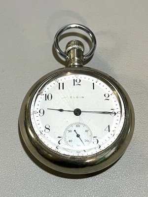 Antiguo Reloj Bolsillo 1892 Elgin 18s 7j Grado 73 Modelo 5 Estuche Silverode Funciona Foto 1 de 4