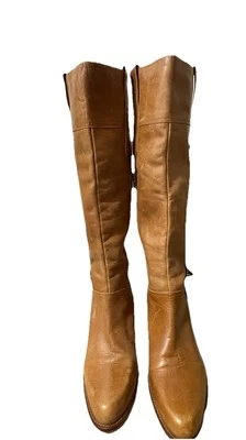 Botas Aldo de cuero marrón hasta la rodilla con cremallera, hebillas talla 41 (10 EE. UU.) Foto 1 de 4