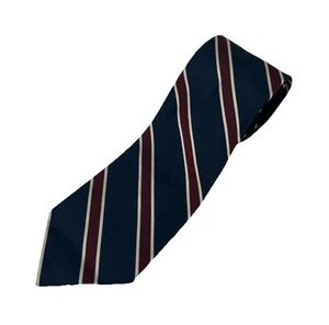 Vtg Brooks Brothers Makers Striped Repp Men's Tie XL EXTRA LONG 61โ Navy Silk - Picture 1 of 7