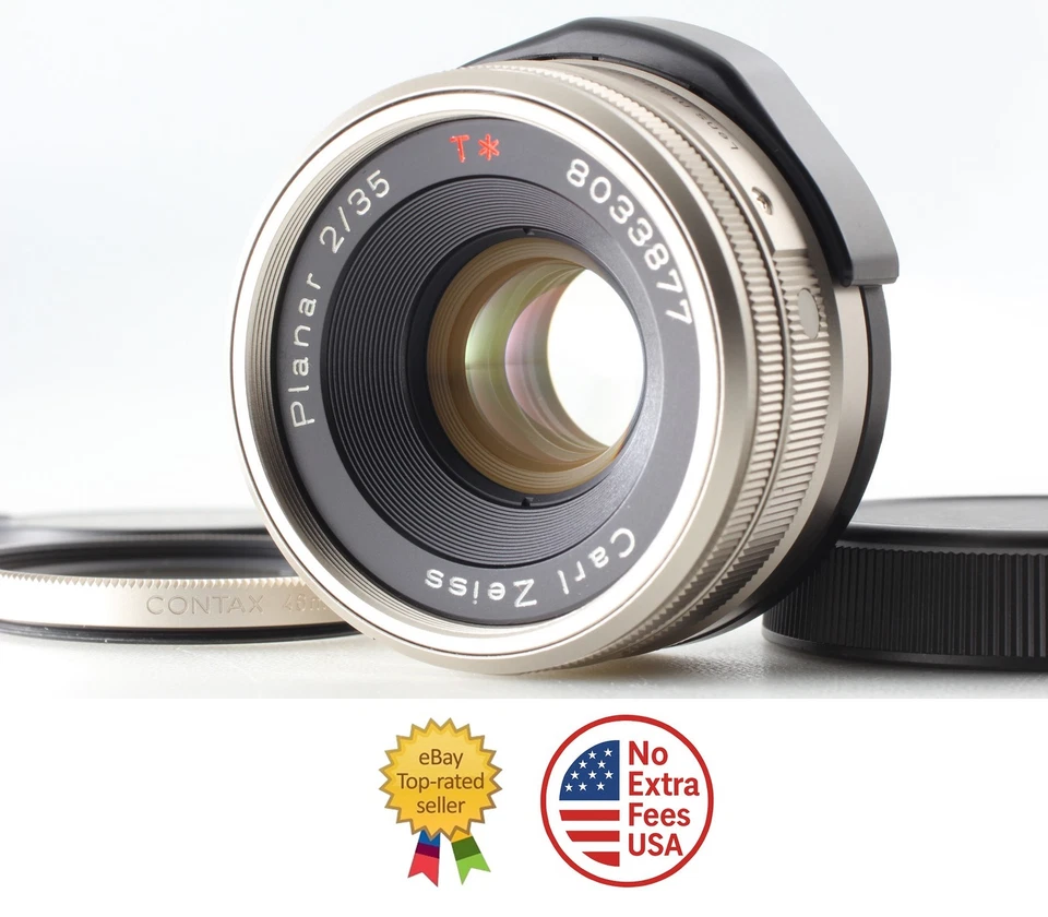 ▶️ Objetivo Contax Carl Zeiss Planar T* 35mm f2 probado [Exc+5] para G1 G2... - Imagen 1 de 4