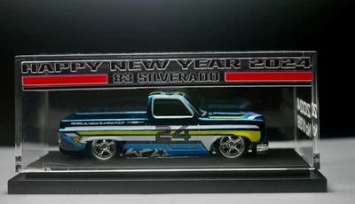 Hot Wheels '83 Silverado Pickup Blue Spectraflame Custom Happy New Year 2024 - Immagine 1 di 4