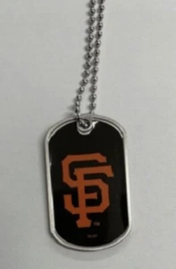 MLB Black Dog Tag Necklace, San Francisco Giants 21 Inch, By Aminco - Picture 1 of 1