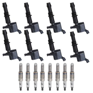8X Ignition Coils + 8X Iridium Spark Plugs For 2004-2008 FORD F150 V8 5.4L FD508 - Picture 1 of 10