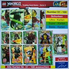 LEGO NINJAGO TRADING CARDS BASED ULTRA SHEETS SERIES 2 Selection All Cards 51-100