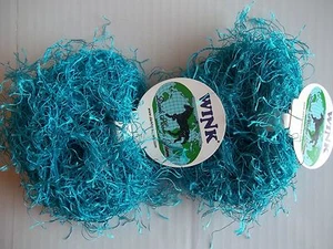 Wink eyelash accent yarn, turquoise, lot of 2 (73 yds/0.7 oz each) - Picture 1 of 2