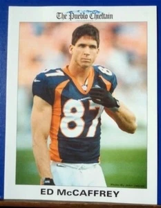 ED MCCAFFREY #87 DENVER BRONCOS PUEBLO CHIEFTAIN POSTER 90s JOHN JAQUES PHOTO CO - Picture 1 of 1